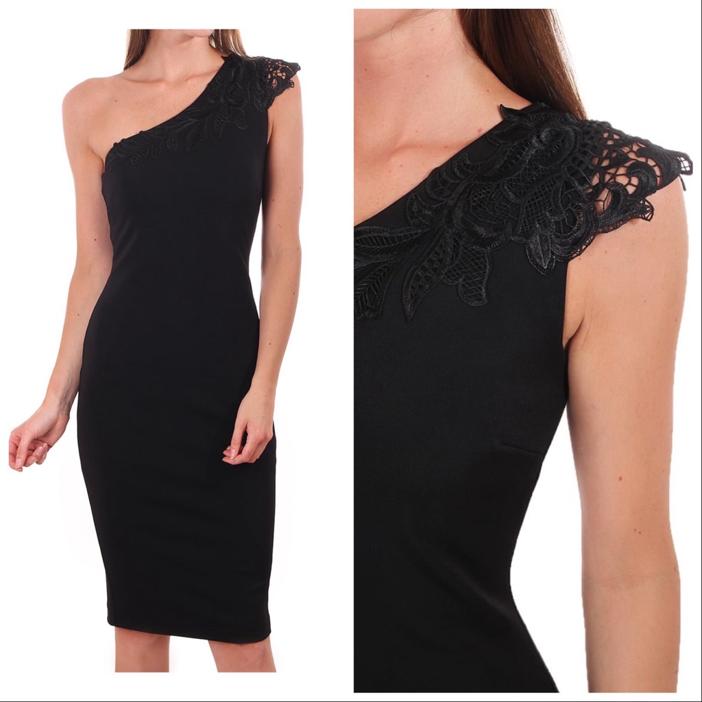 Ted Baker Jalis Lace One-Shoulder Dress Sz 1 Us 4